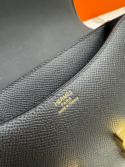 HERMES Mini Constance 黑金 Epsom Noir GHW 新鏡子版