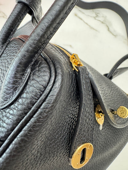 HERMES Mini Lindy II 黑金 Nior TC GHW