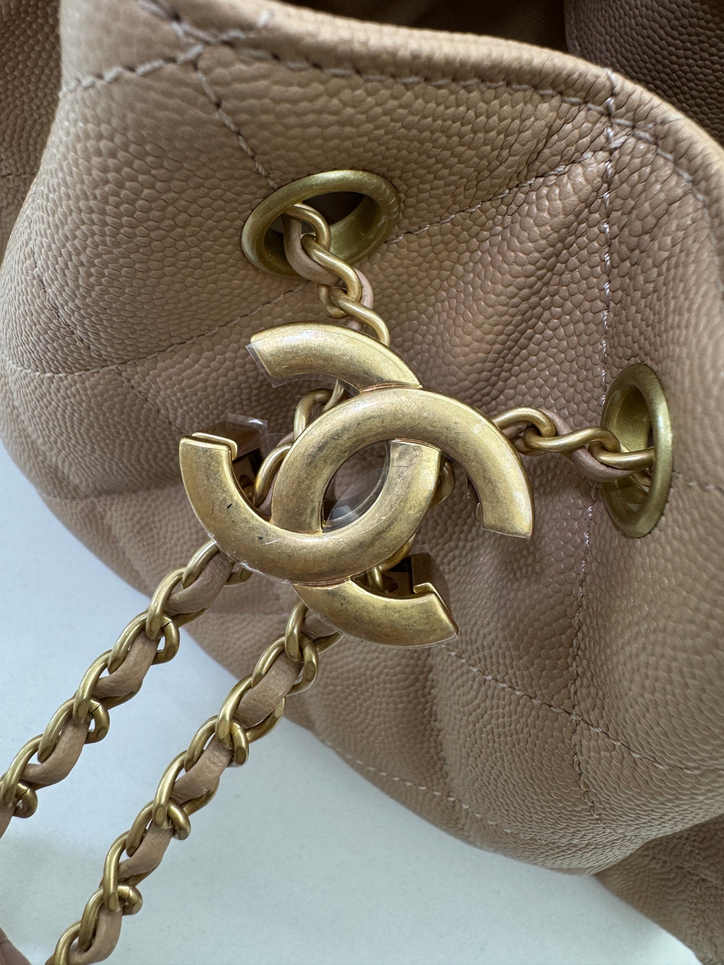 CHANEL Mini 25Bag 奶茶杏荔枝皮 Caviar Calfskin