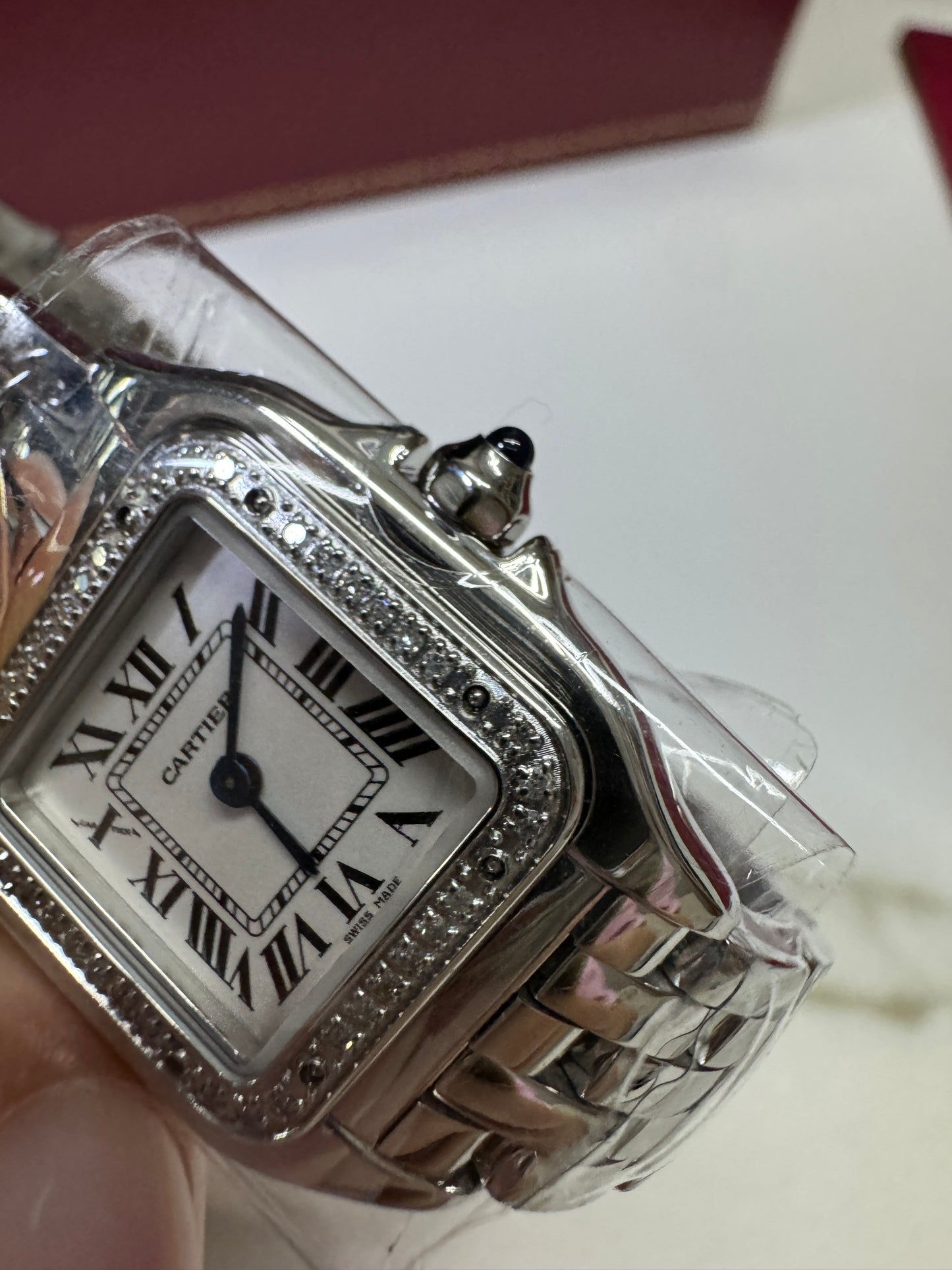 CARTIER 獵豹中號 天然真鑽 銀色