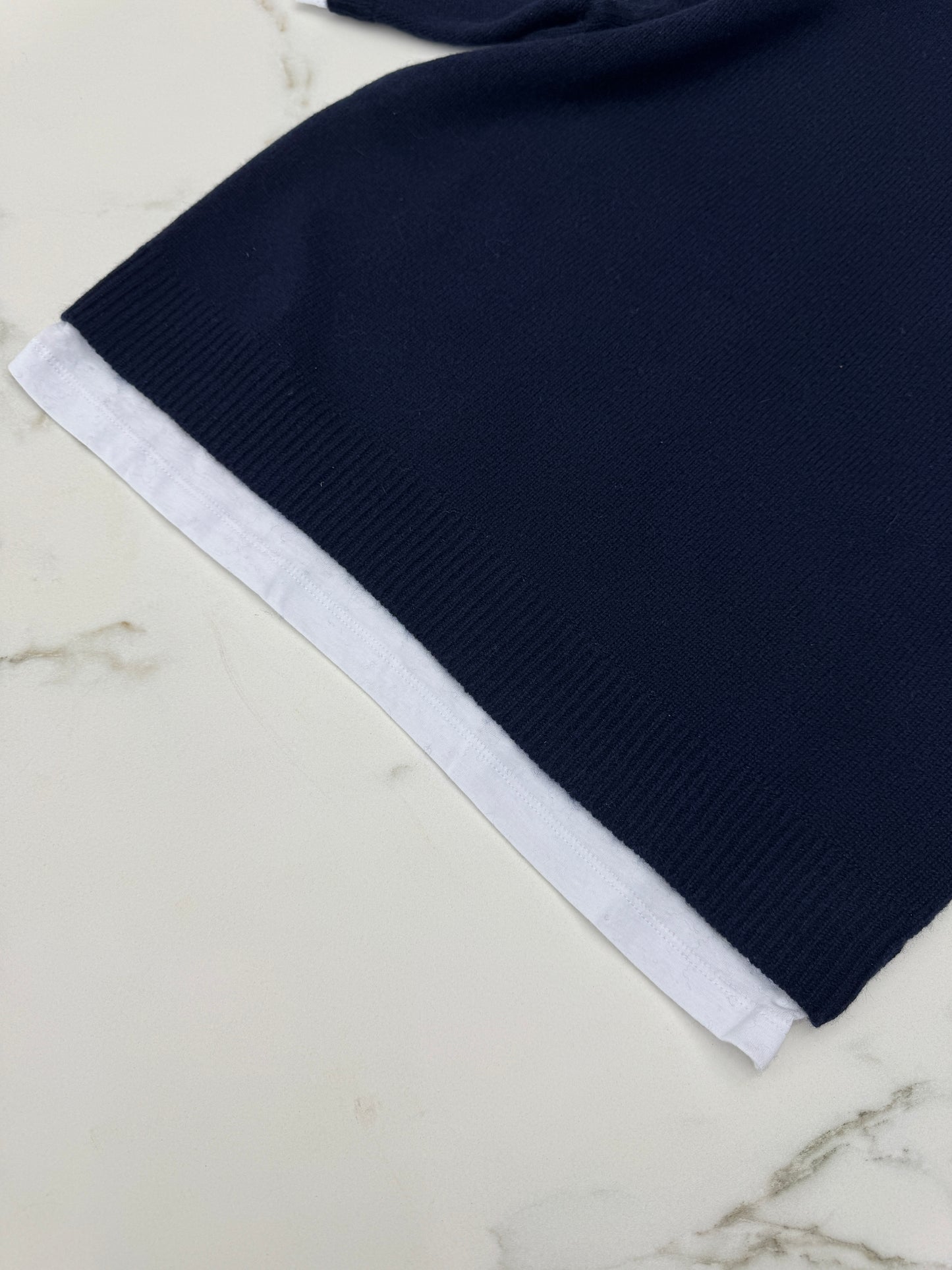 MIU MIU 假兩件羊絨針織衫