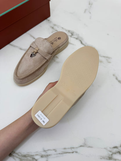 LORO PIANA Charms Walk Babouche Loafers Sand