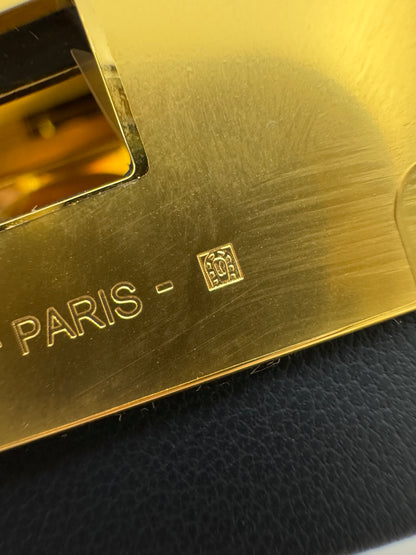 HERMES Mini 2424 午夜藍金扣 Evercolor 2Z Bleu Nuit GHW