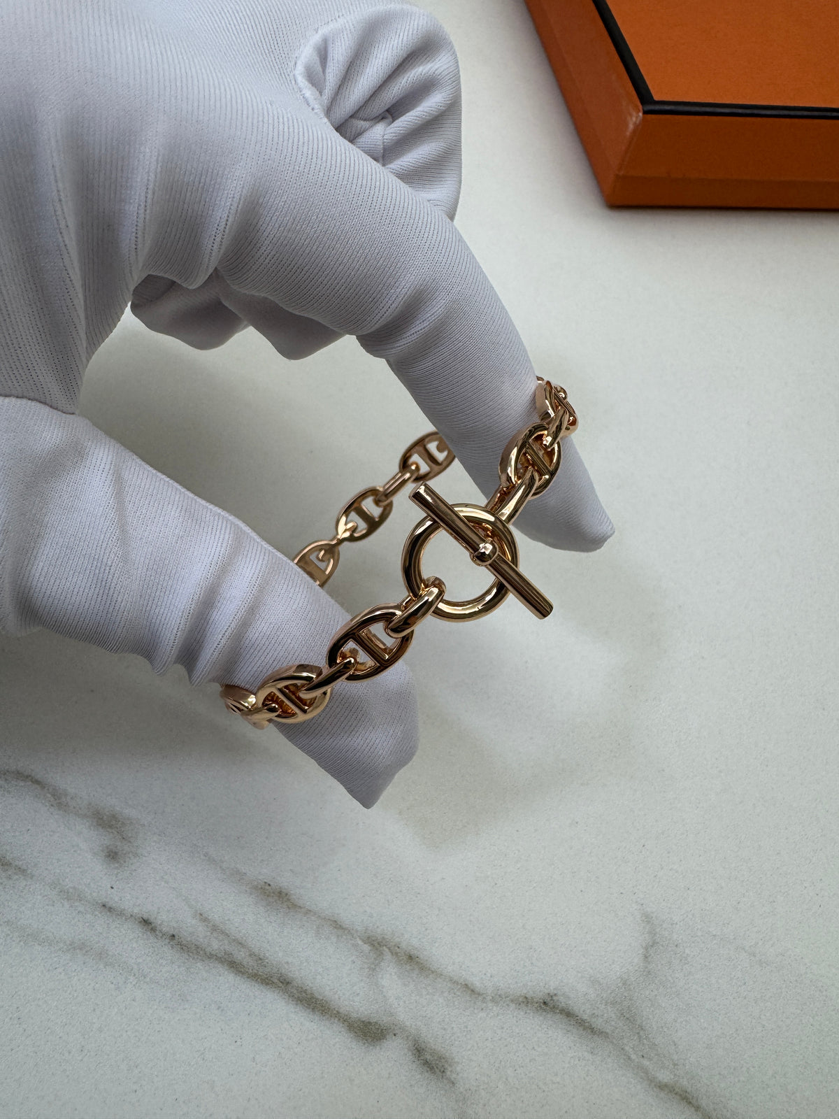 HERMES Chain d‘Ancre Enchainee PM Bracelet Rose Gold