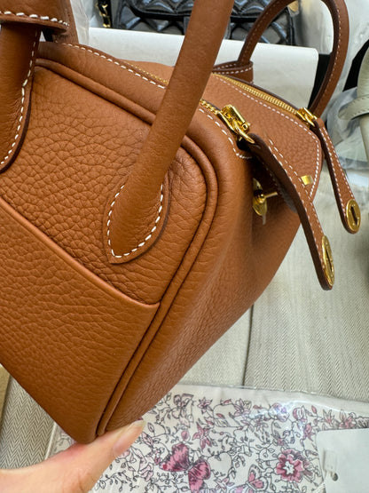 HERMES Mini Lindy 金棕金扣 Gold TC GHD