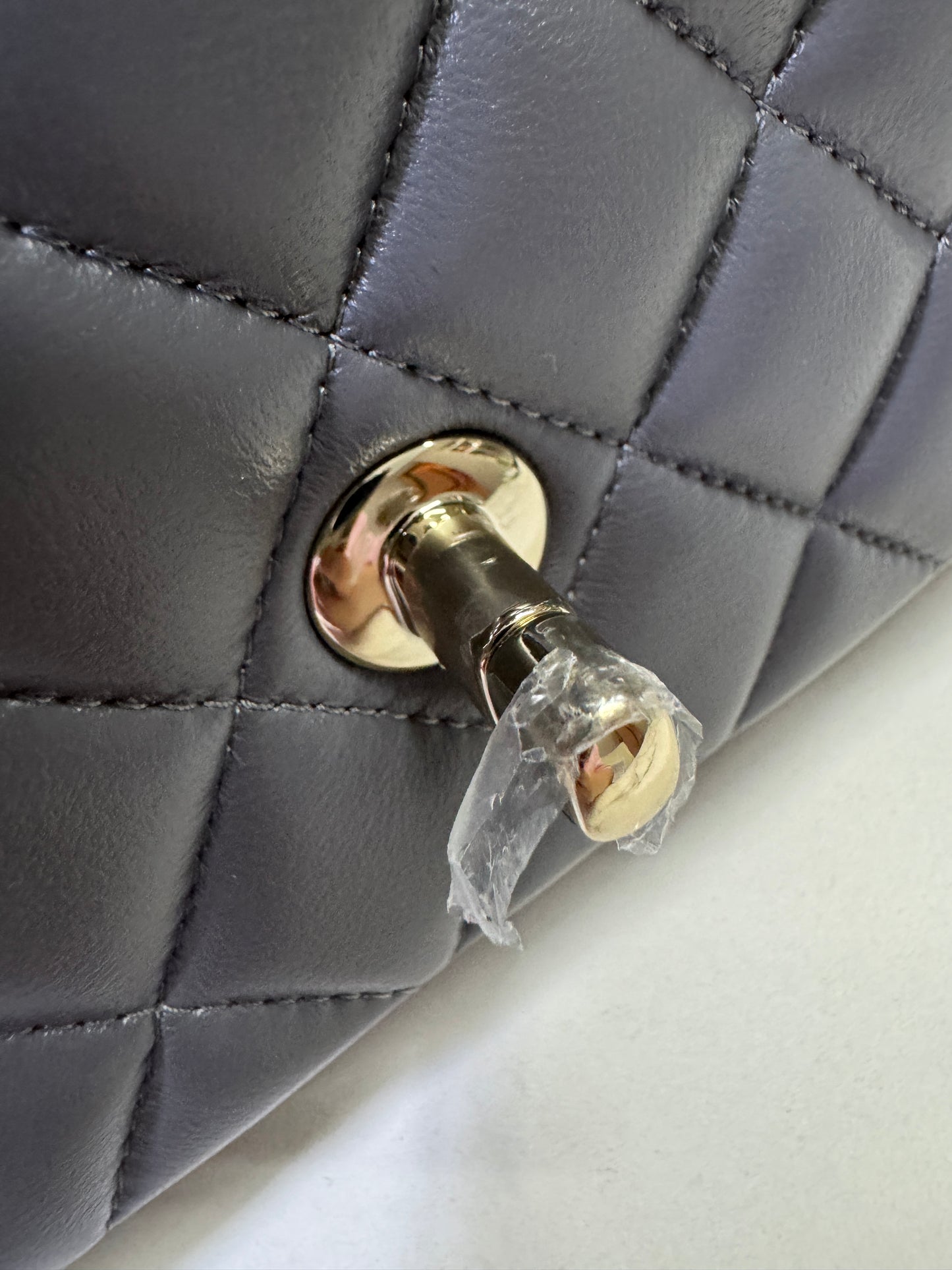 CHANEL 23K Mini CF with Top Handle 手柄CF 深灰色羊皮