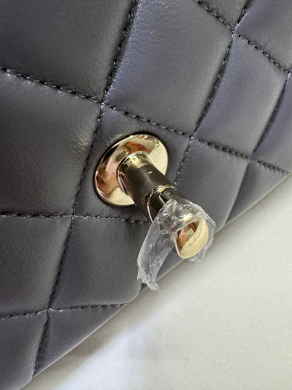 CHANEL 23K Mini CF with Top Handle 手柄CF 深灰色羊皮