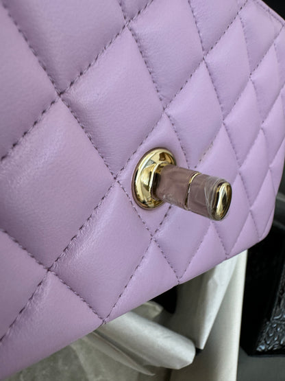 CHANEL mini cf with top handle 粉紫色 24P