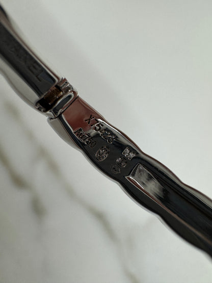 CHANEL Coco Crush 半鑽手鐲 白金色