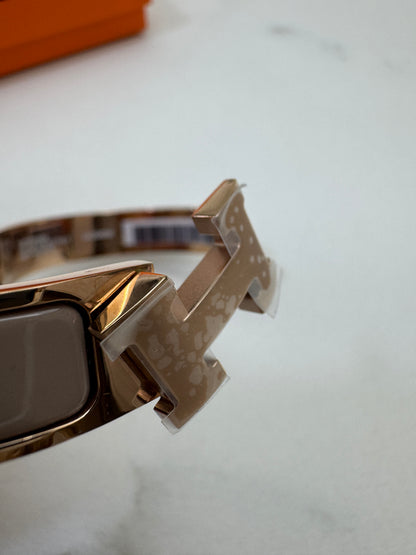 HERMES Clic H Bracelet 奶茶灰玫瑰金扣 Marron Glace Rose Gold