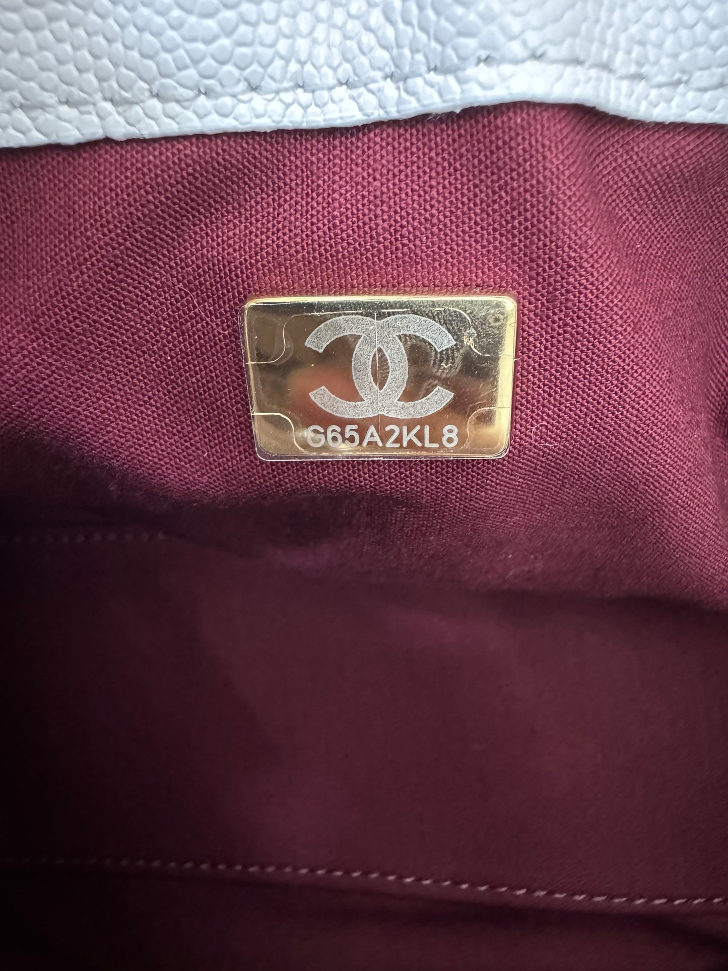 CHANEL Mini 25Bag 白色亮金扣