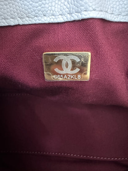 CHANEL Mini 25Bag 白色亮金扣