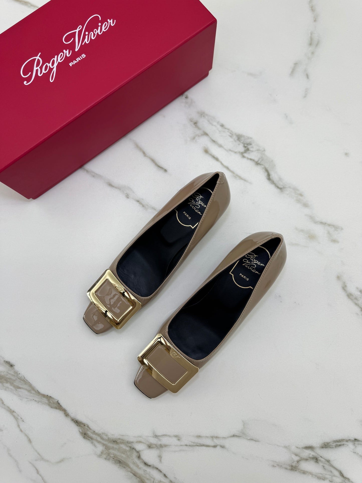 RV Trompette 方跟 4.5cm 大象灰（米色）Beige