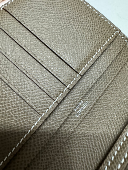 HERMES Bearn Wallet 大象灰 銀扣