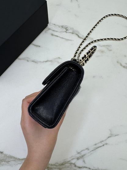 CHANEL 25S Kelly 橫版手機包 黑色