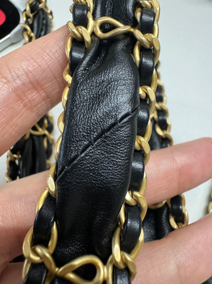 CHANEL 19系列 豆腐包 皺摺牛皮 黑色