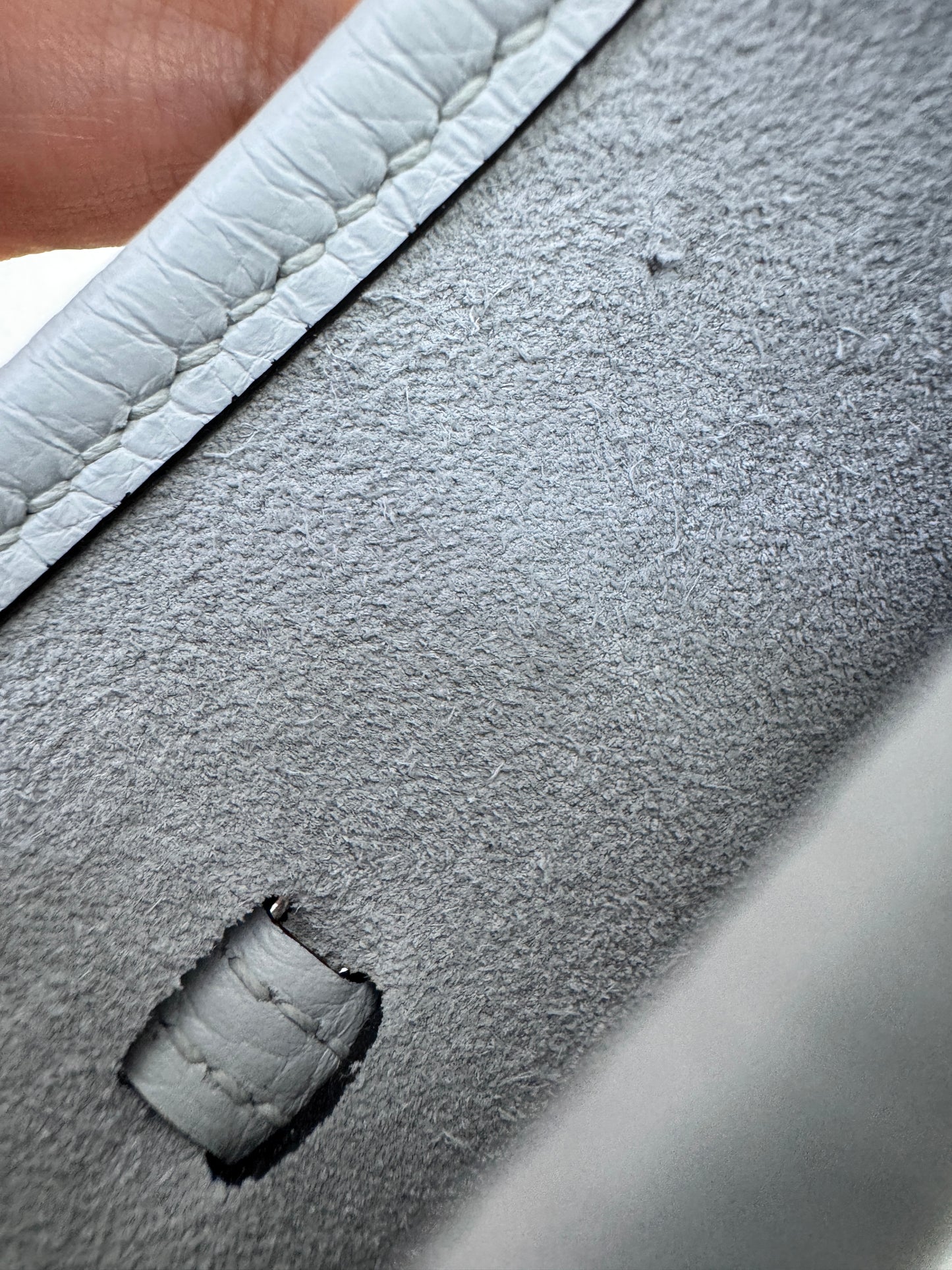 HERMES Mini Evelyne 霧霾藍銀扣 T0 Bleu Brume PHW