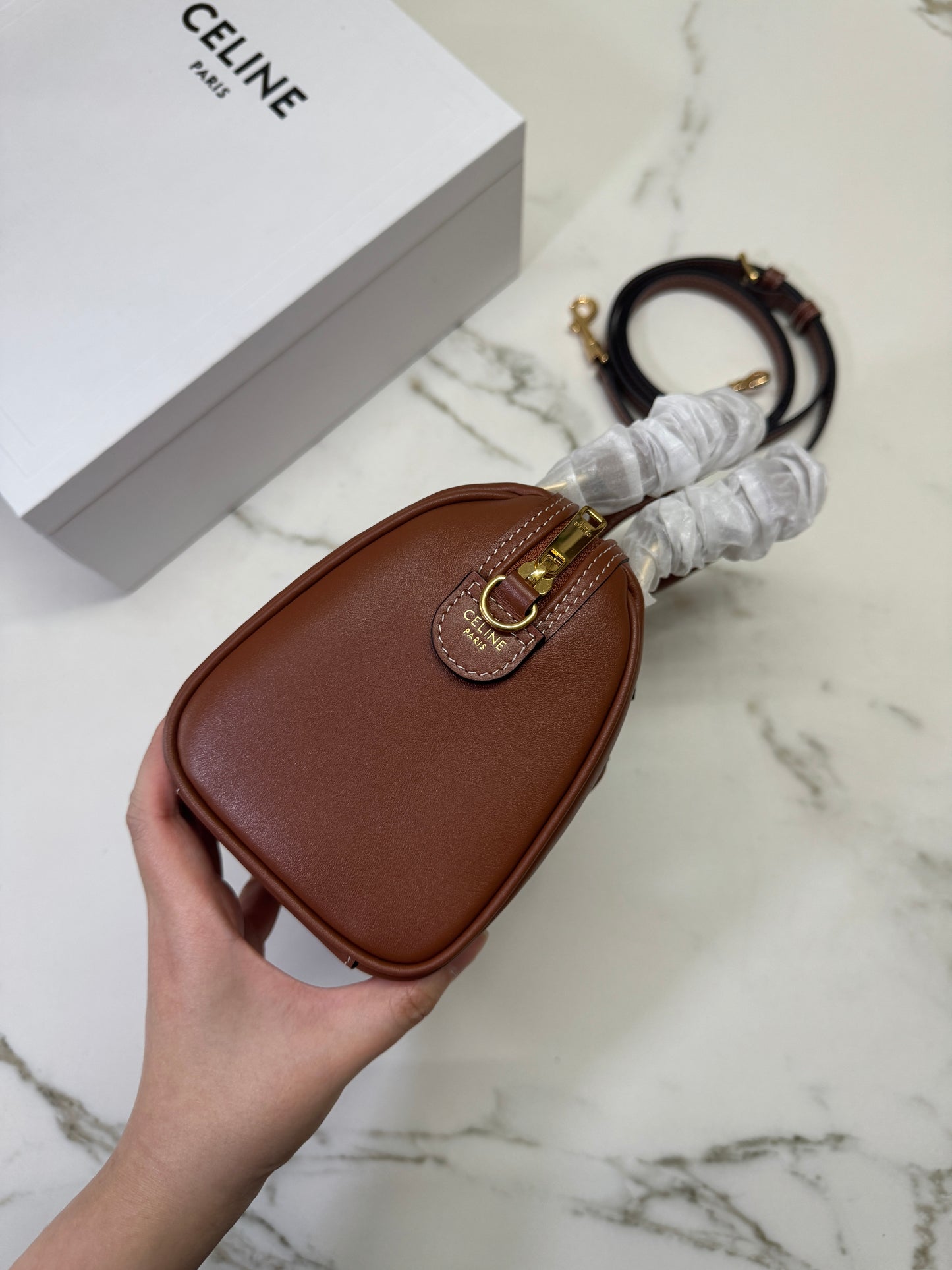 CELINE Triomphe Boston 棕色