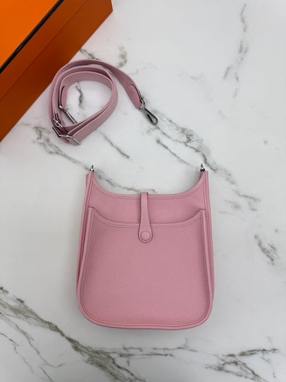 HERMES Evelyne 23 櫻花粉銀扣 3Q Rose Sakura PHW