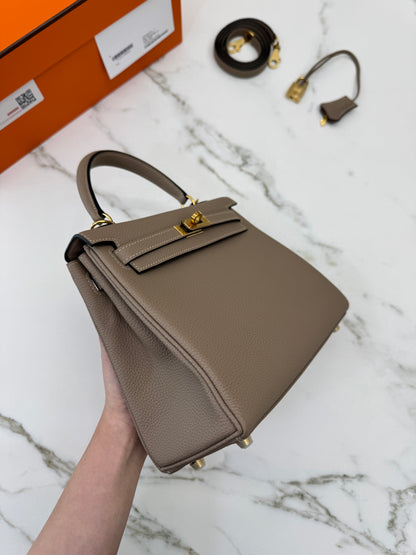 HERMES Kelly 25 斑鳩灰金扣 內縫 Togo 81 Gris Tourterelle GHW