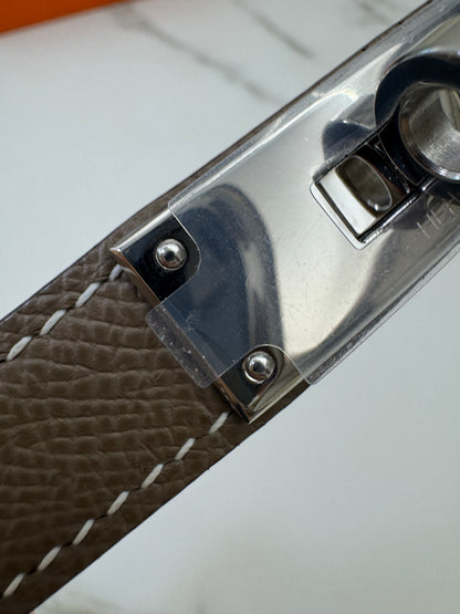 HERMES Kelly Belt 大象灰銀扣（手縫蠟線）