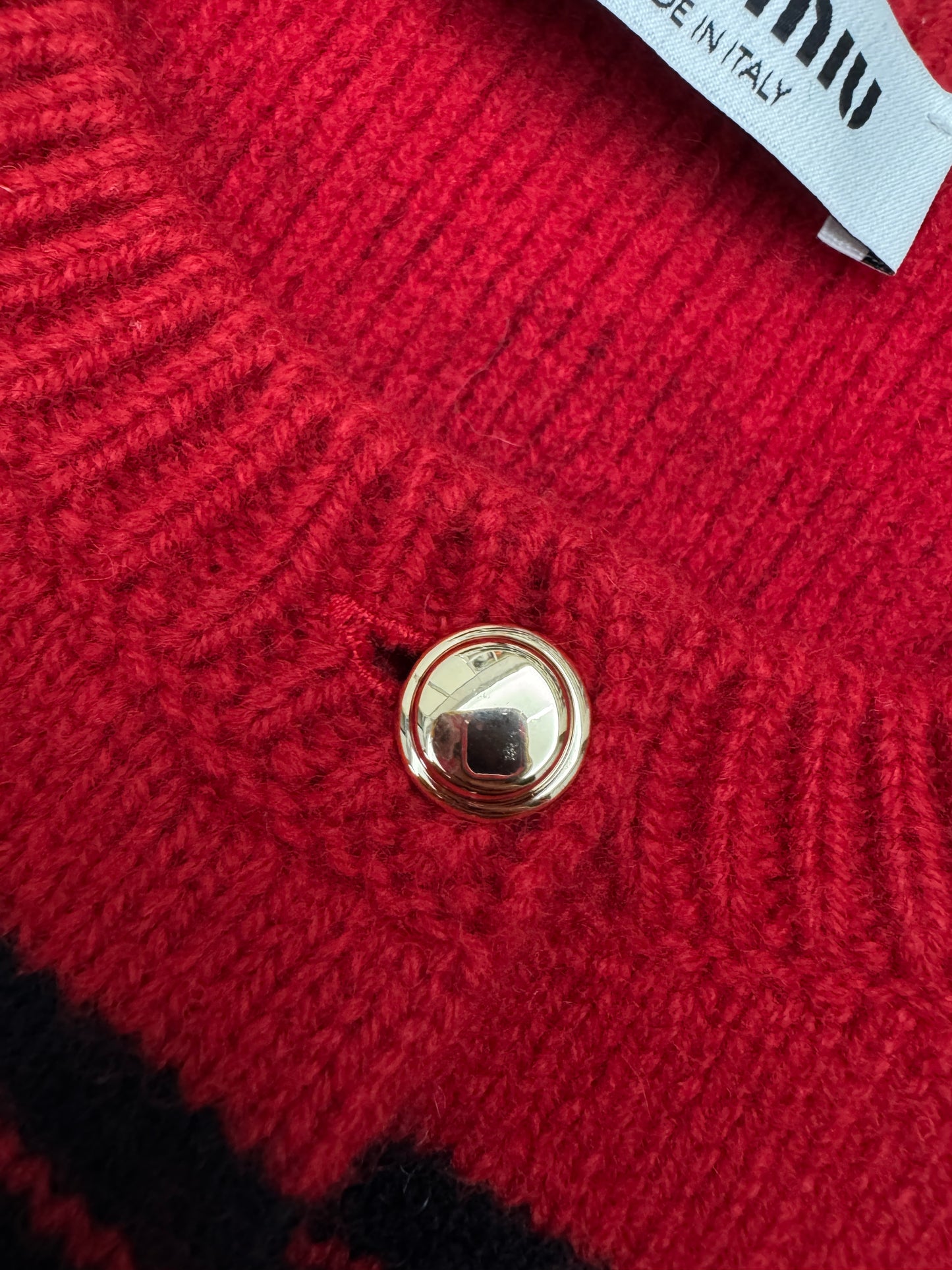 MIU MIU 紅色條紋針織開衫