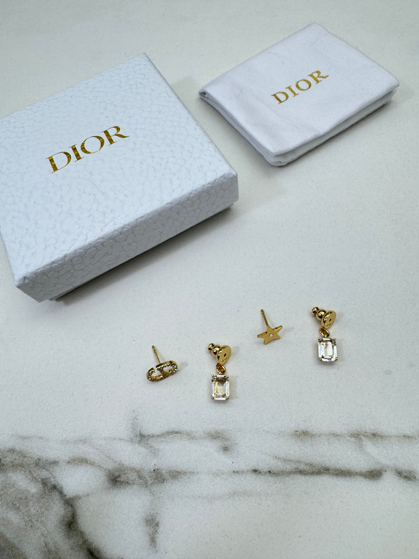 DIOR CD星星 鴛鴦兩戴耳環 Earrings