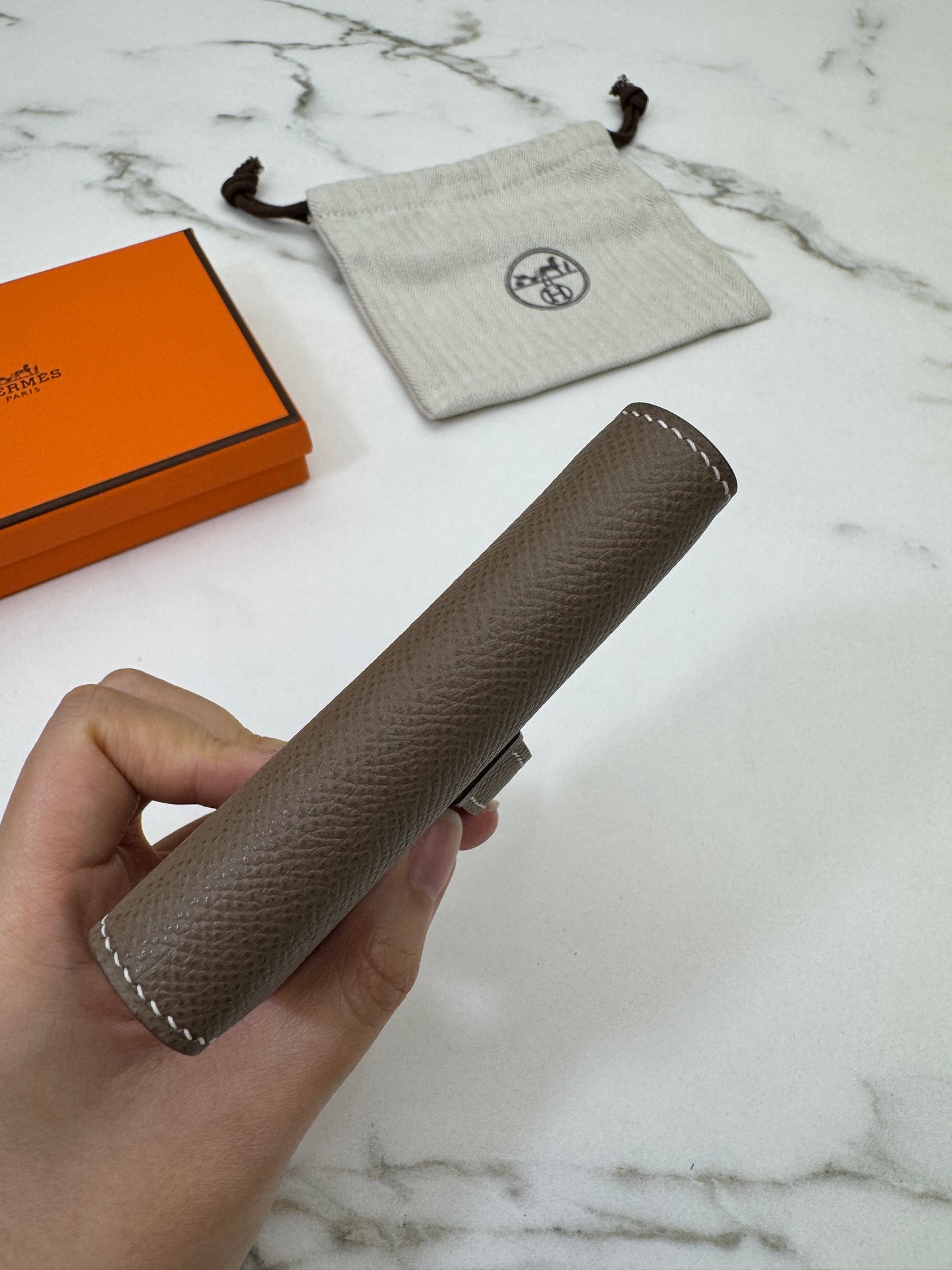 HERMES Bearn Mini Wallet 帶散紙位 大象灰金扣 Etoupe GHW