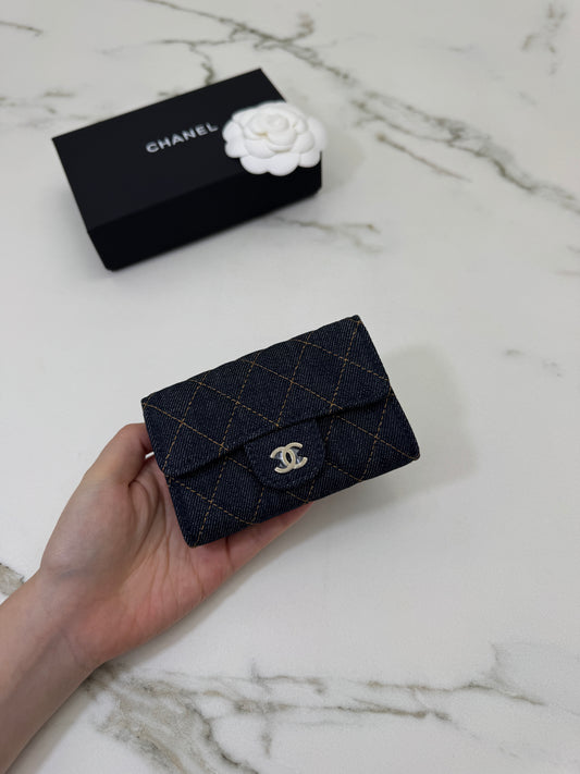 CHANEL 26P牛仔CF卡包 Flap Cardholder