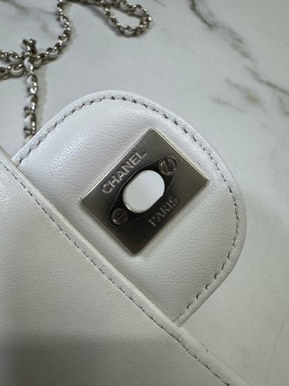 CHANEL 23A水鑽手柄 Mini CF Handle 白色