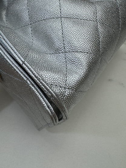 CHANEL 25Bag Small 銀色荔枝皮