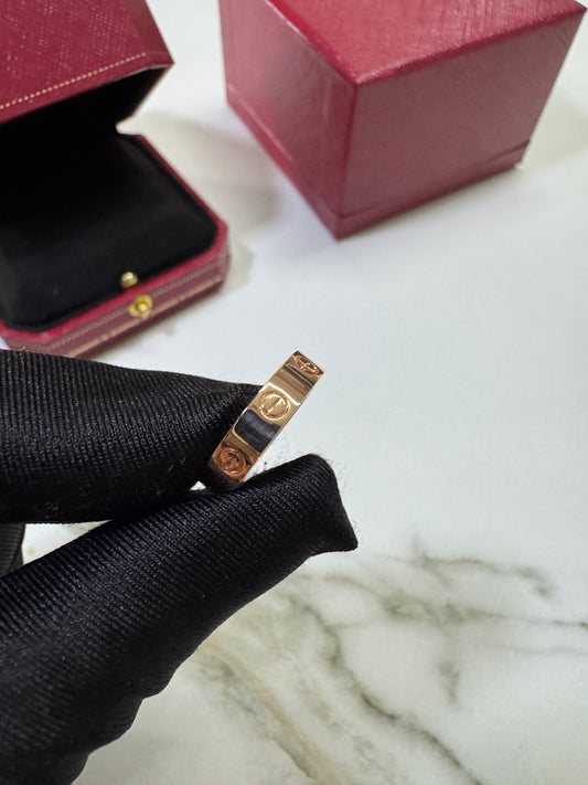 CARTIER Love 玫瑰金 單鑽戒指
