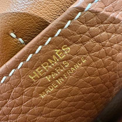 HERMES Halzan 25 金棕色 金扣 Gold TC