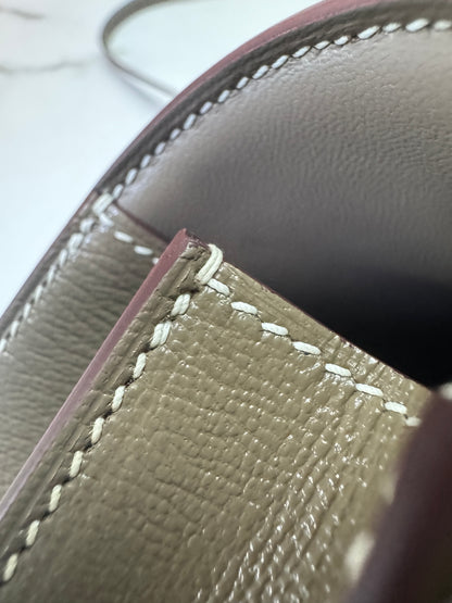 HERMES Mini Constance 大象灰山羊皮 金扣 Etoupe GHW