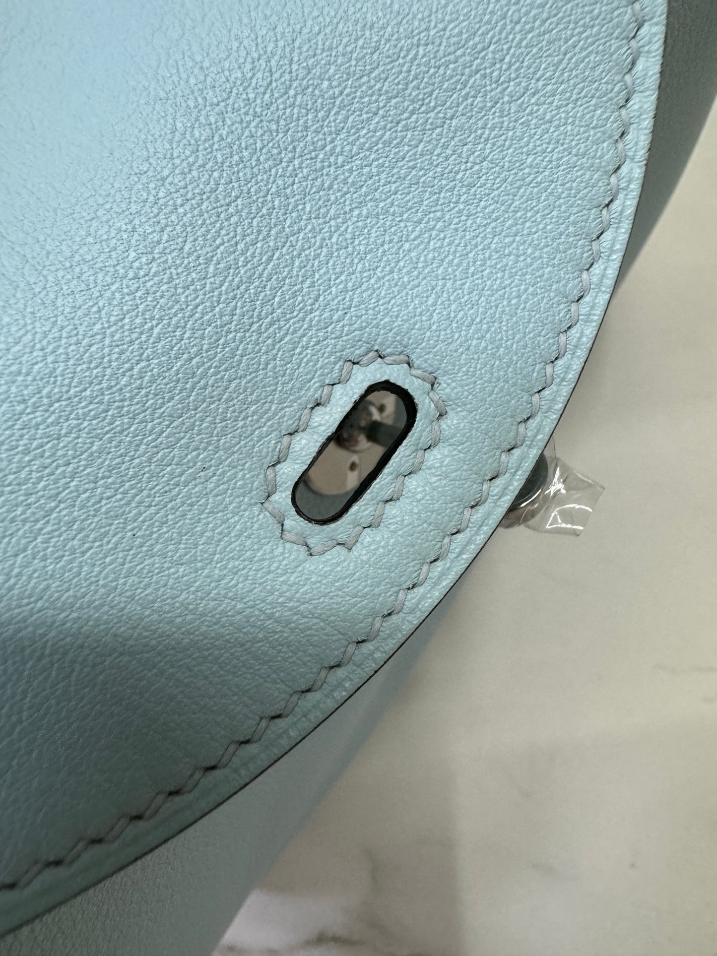 HERMES Mini Lindy 霧霾藍T0 銀扣 swift