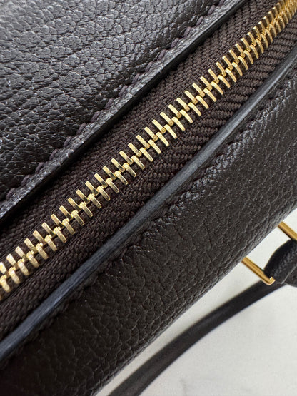 HERMES Mini Plume 一代 烏木色金扣 山羊皮 Ubene GHW Chevre Mysore