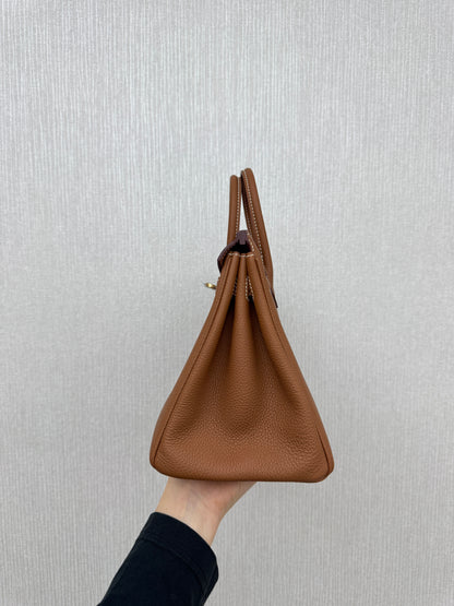 HERMES Birkin 25 金棕色金扣 Togo Gold GHW