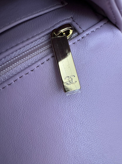 CHANEL mini cf with top handle 粉紫色 24P