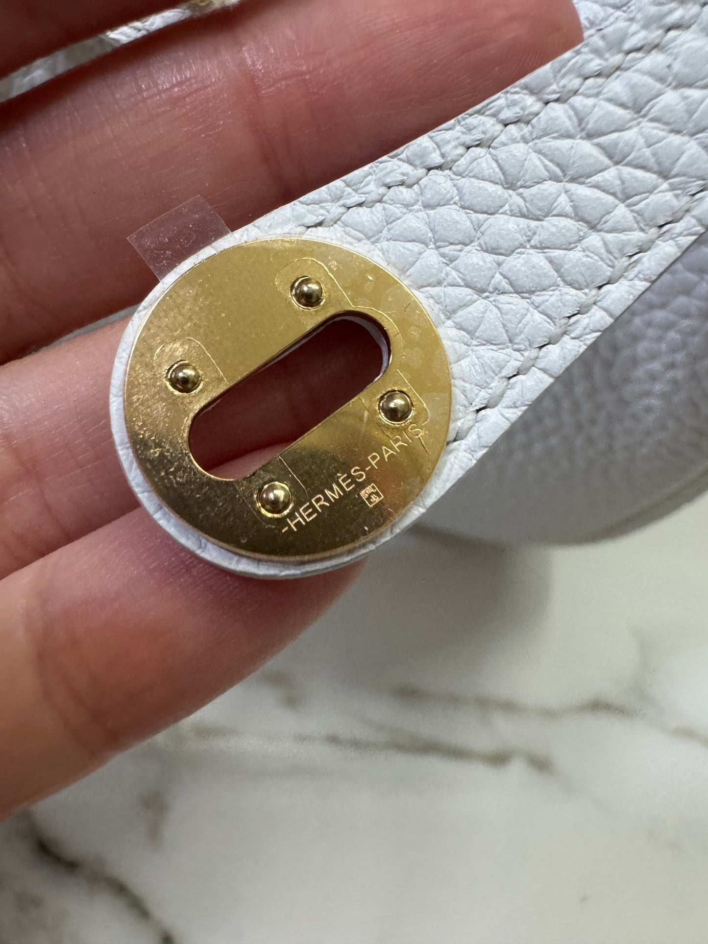 HERMES Mini Lindy II 純白色TC 金扣 GHW