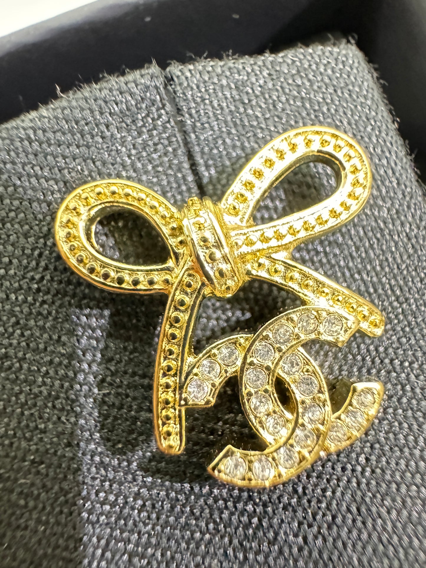 CHANEL 25K 蝴蝶結項鏈 淺金色