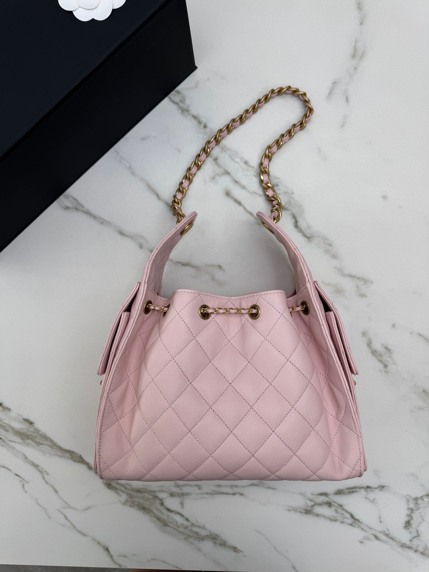 CHANEL 25Bag 粉紅色荔枝牛皮 Small