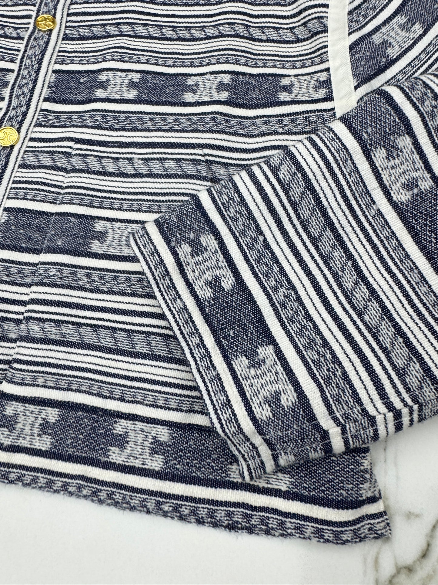 CElLINE 凱旋門Logo橫紋外套