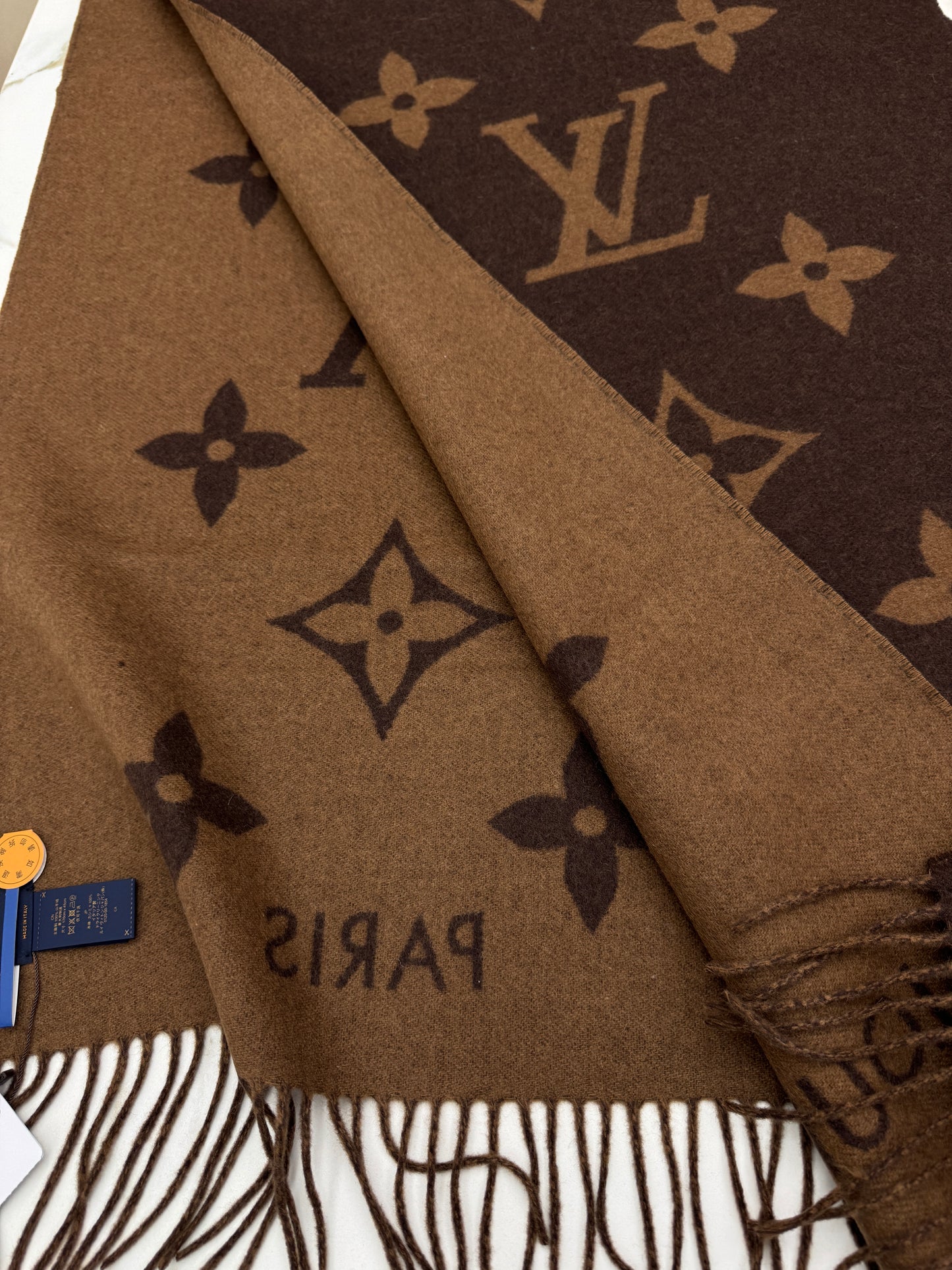 LV Reykjavik Scarf Marron Fonce 100% Cashmere