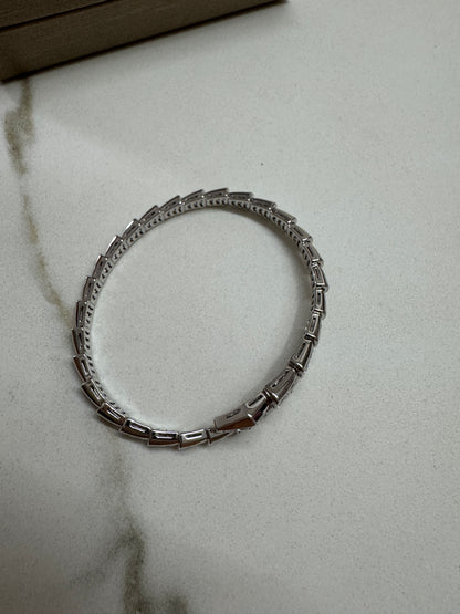 BVLGARI Serpenti 滿鑽手鐲 白金色