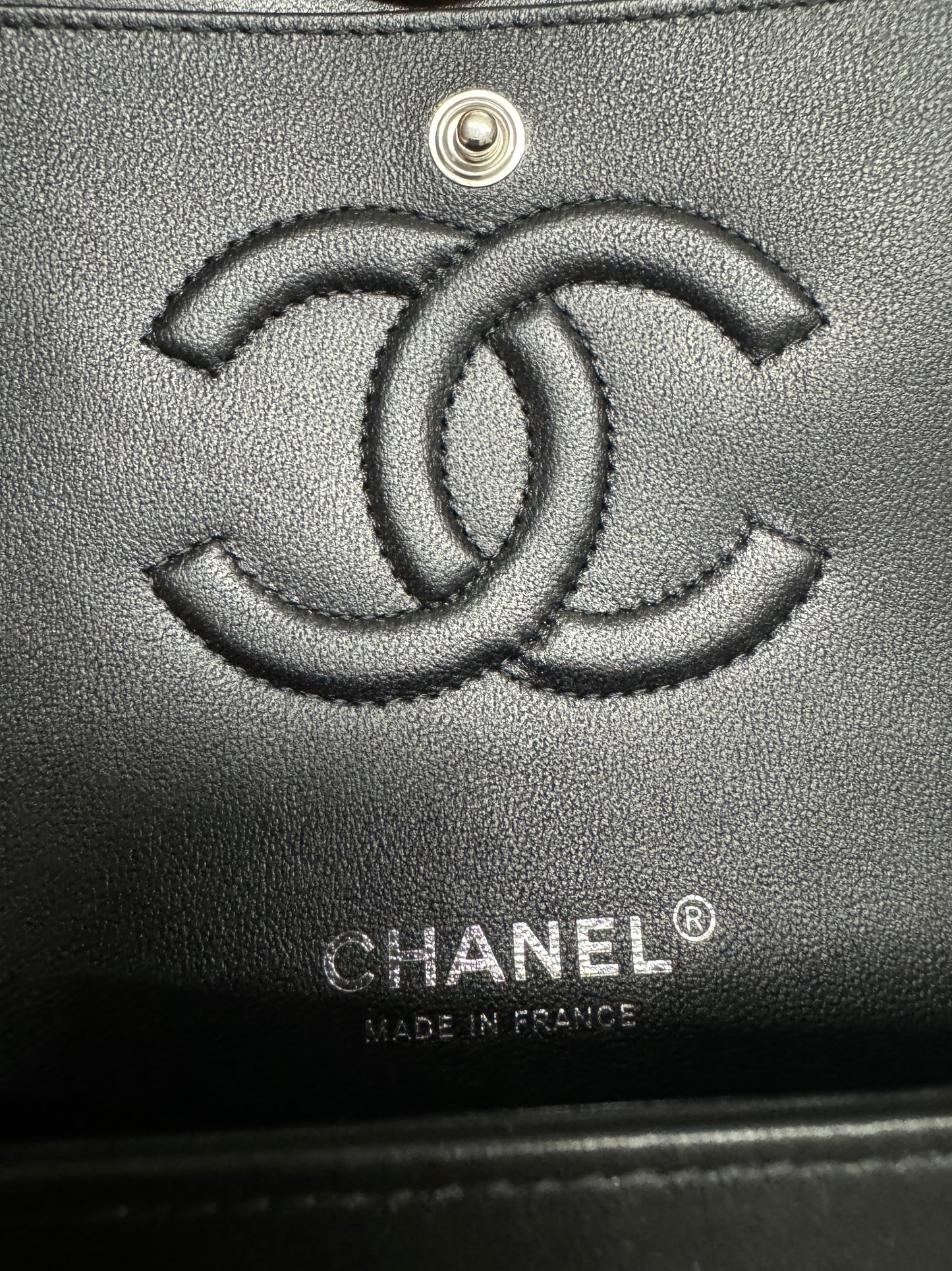 CHANEL CF25 so black 閃粉黑/珠光黑 羊皮 Classic Flap Medium