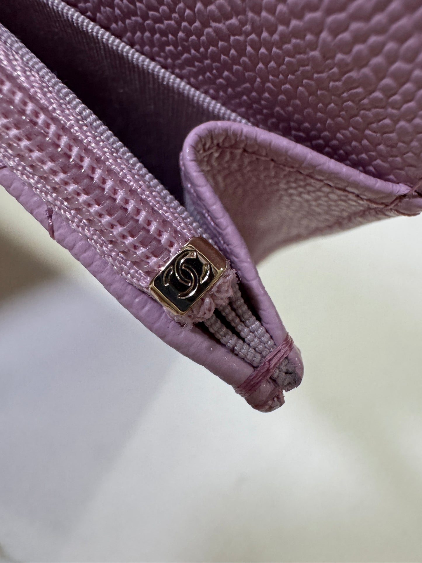 CHANEL 24A粉紫 新版拉鏈 CF Cardholder