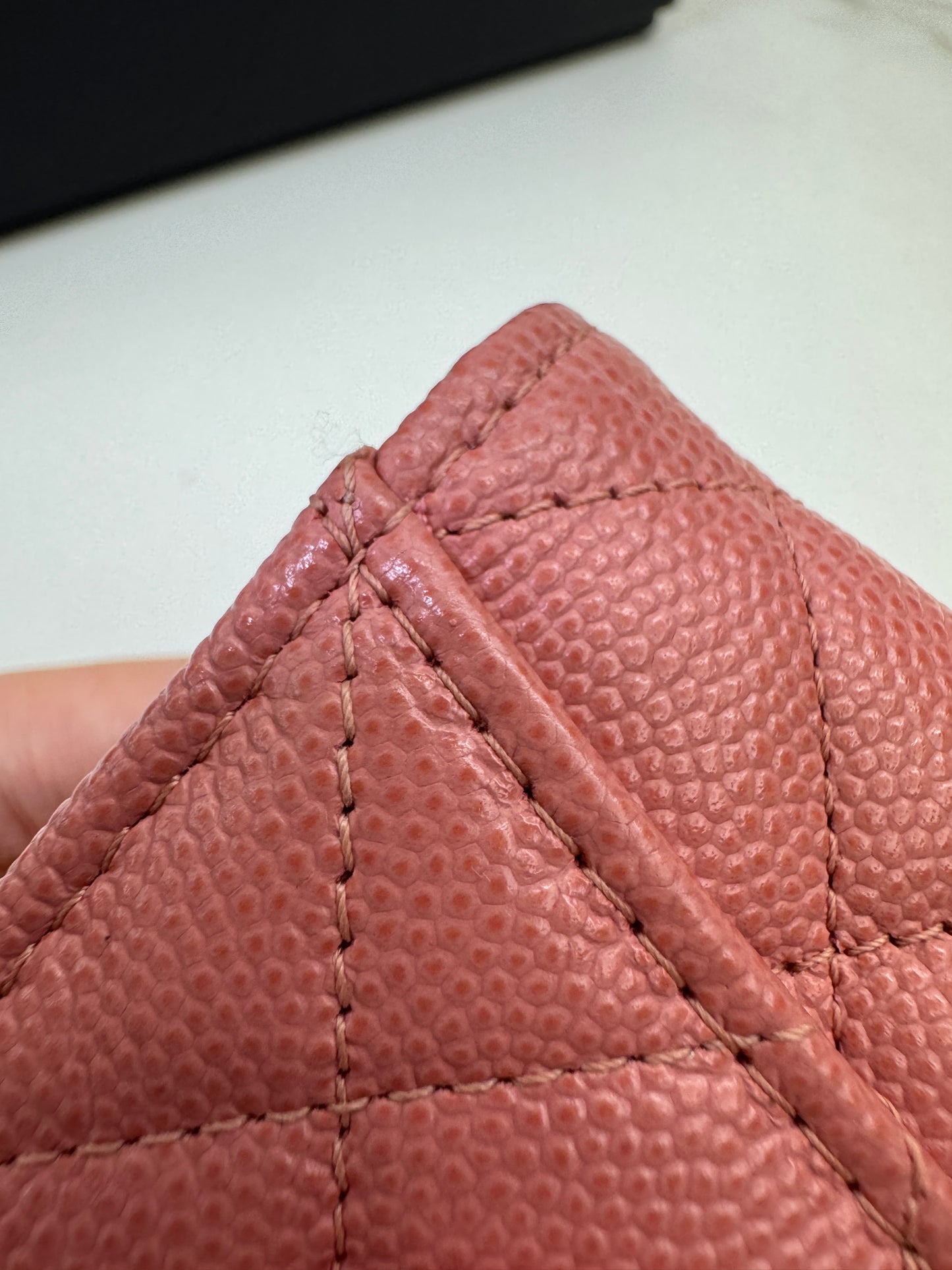 CHANEL CF Cardholder 珊瑚粉 牛皮