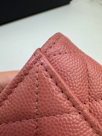 CHANEL CF Cardholder 珊瑚粉 牛皮