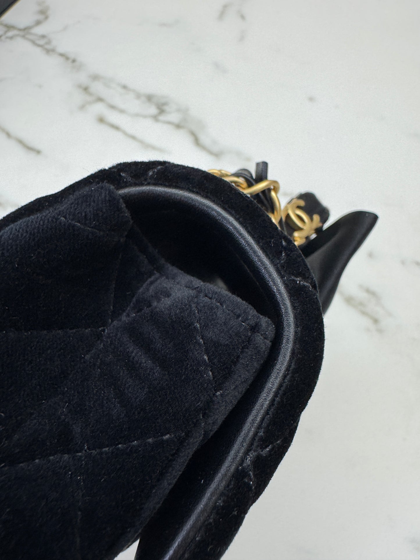 CHANEL 25K 蝴蝶結絲絨 Mini CF Top Handle