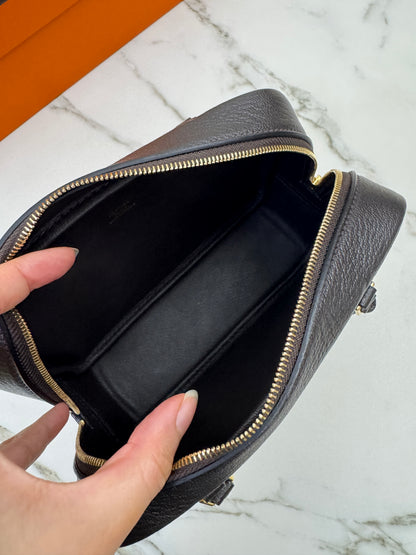 HERMES Mini Plume 一代 烏木色金扣 山羊皮 Ubene GHW Chevre Mysore